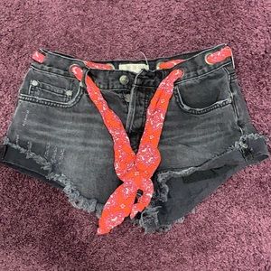 Black free people Looped belt Shorts